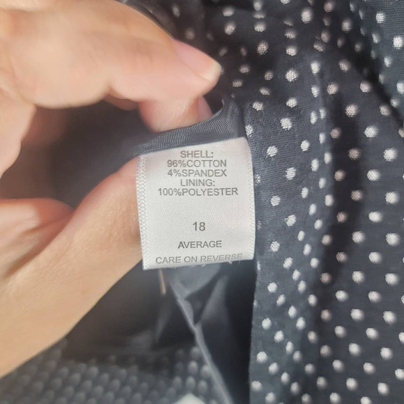 New York & Company Polka Dot One Button Stretch Blazer Jacket Black White Sz 18 - Picture 4 of 5